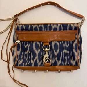 Rebecca Minkoff Stylish Tan and Blue Crossbody Women's Bag